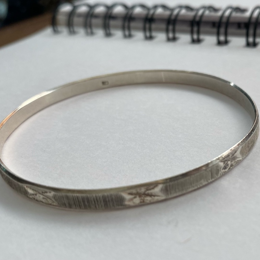 Vintage Sterling Silver bangle bracelet stamped RVT Silver bangle bracelet